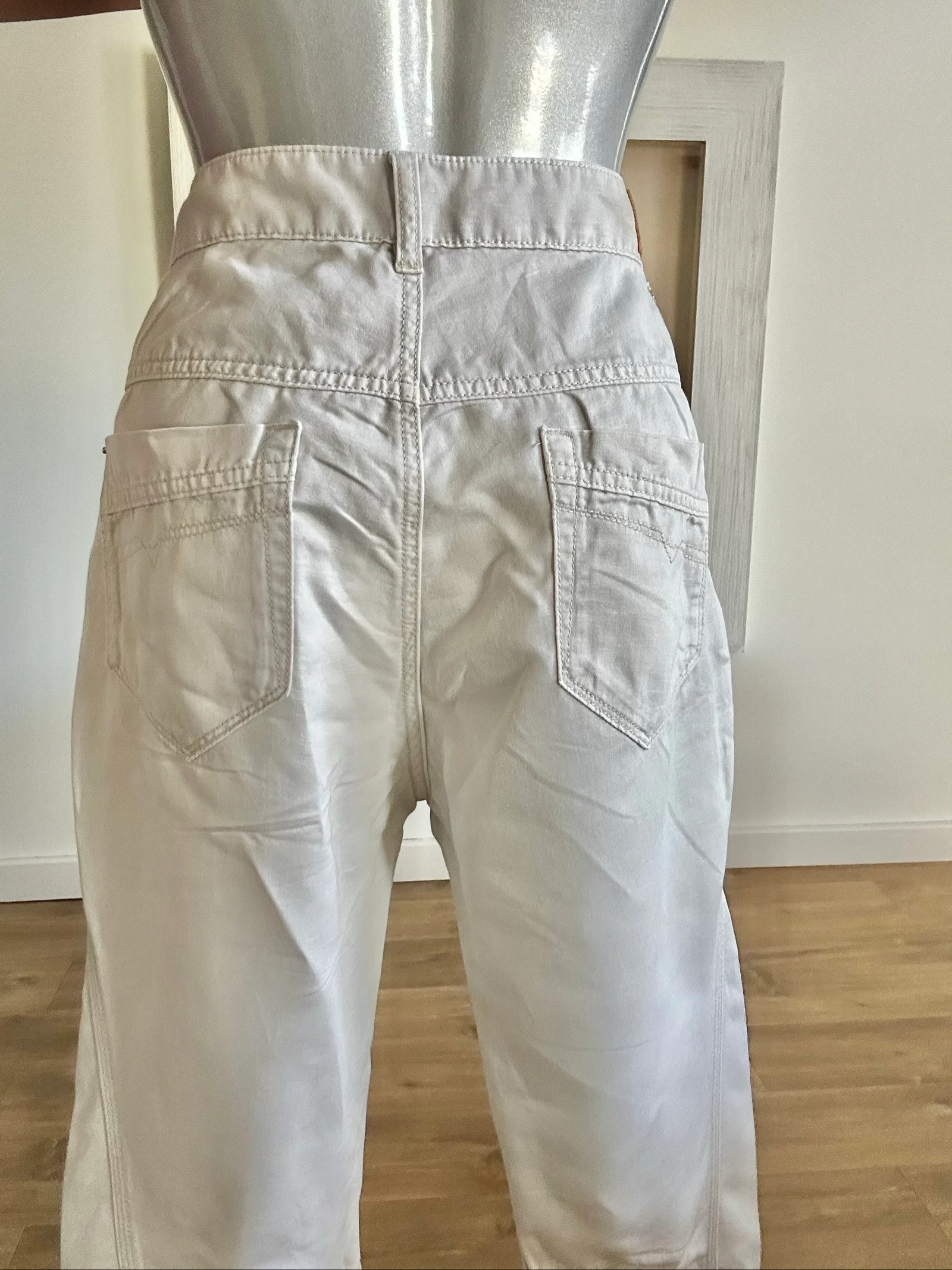 Ecru linen & cotton Diesel pants – Chic carrot cut, size 28 – photo 6